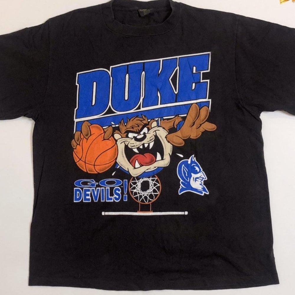 Retro Ncaa Duke Blue Devils Looney Tunes Taz Black T-Shirt, Duke University